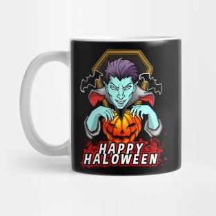 Spooky Vampire Cartoon Happy Halloween Mug